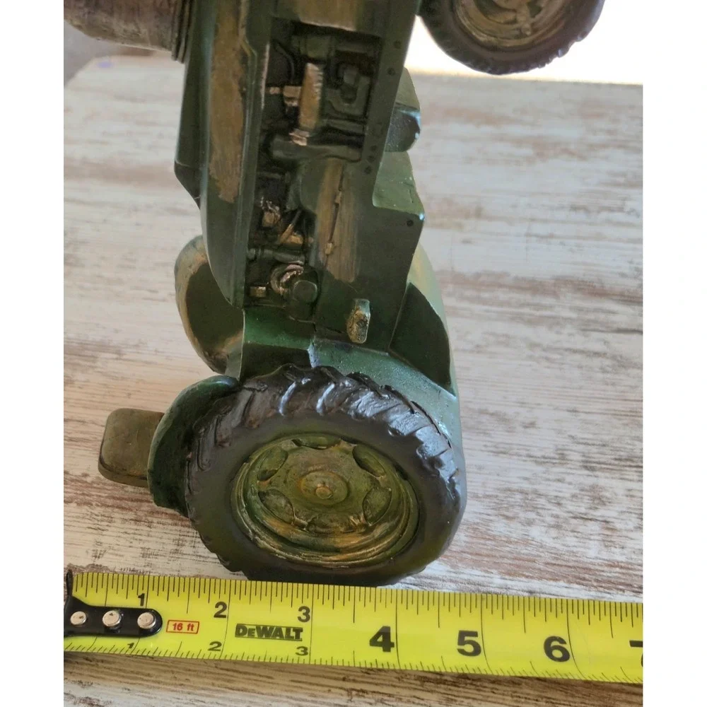 Chesapeake Bay Farm Tractor Wine Bottle Holder Green Resin Vintage Style 64281